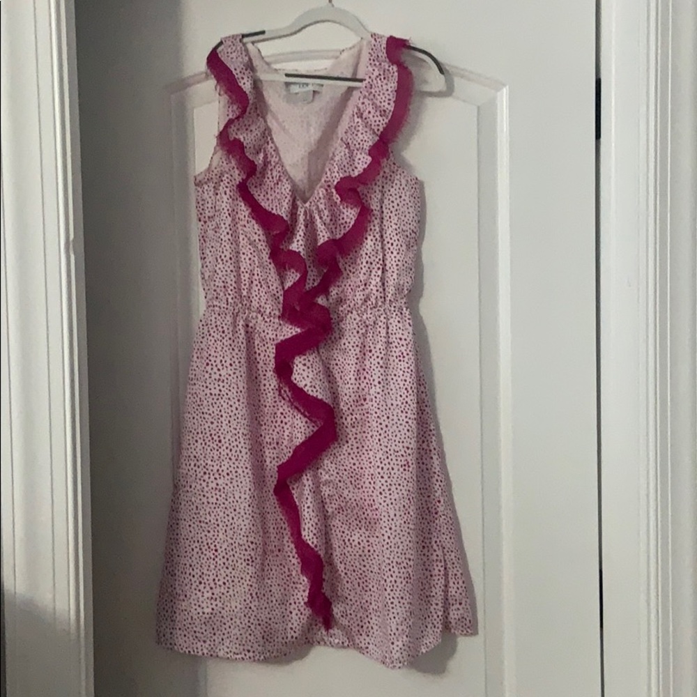 Pink and white polka-dot dress